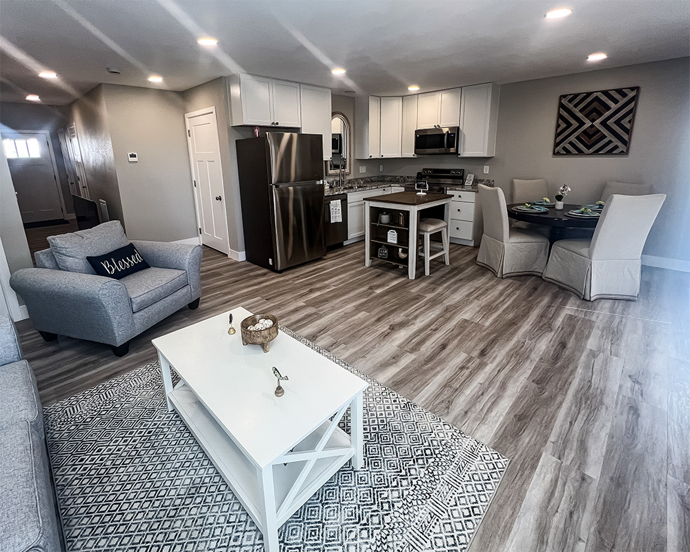 Living Area and Kitchen